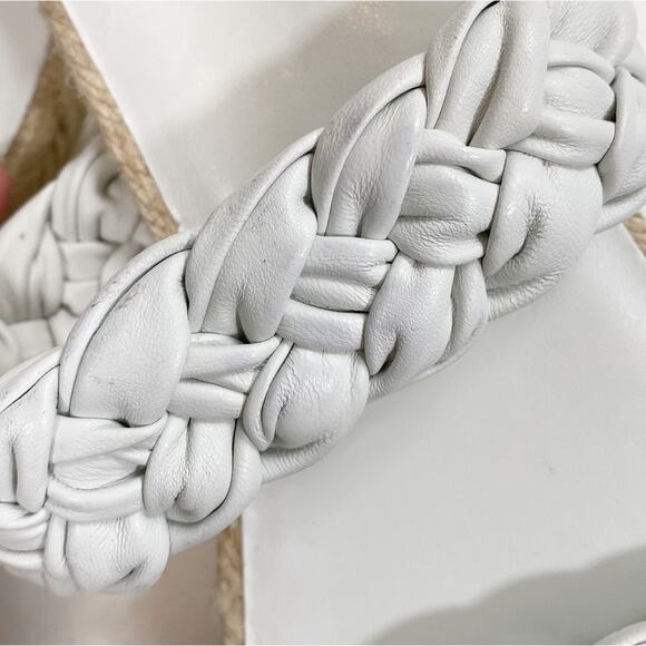 MARC FISHER Jamie Slip On Woven Leather Flat Espadrille Sandals - Picture 7 of 8